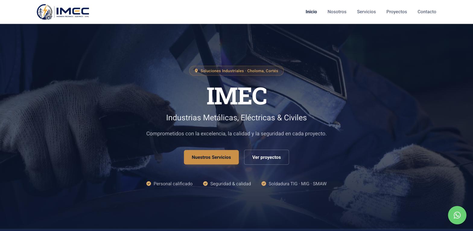 Captura de pantalla del sitio web Imechn